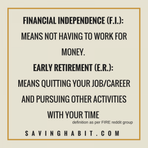 Difference between Financial Independence and Retire Early