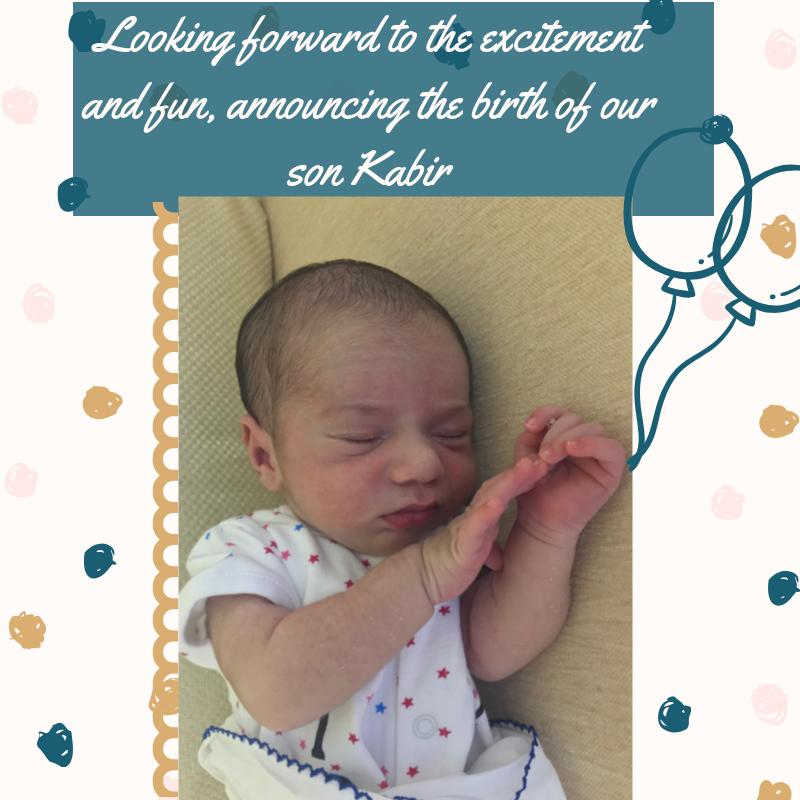 Baby birth announcement