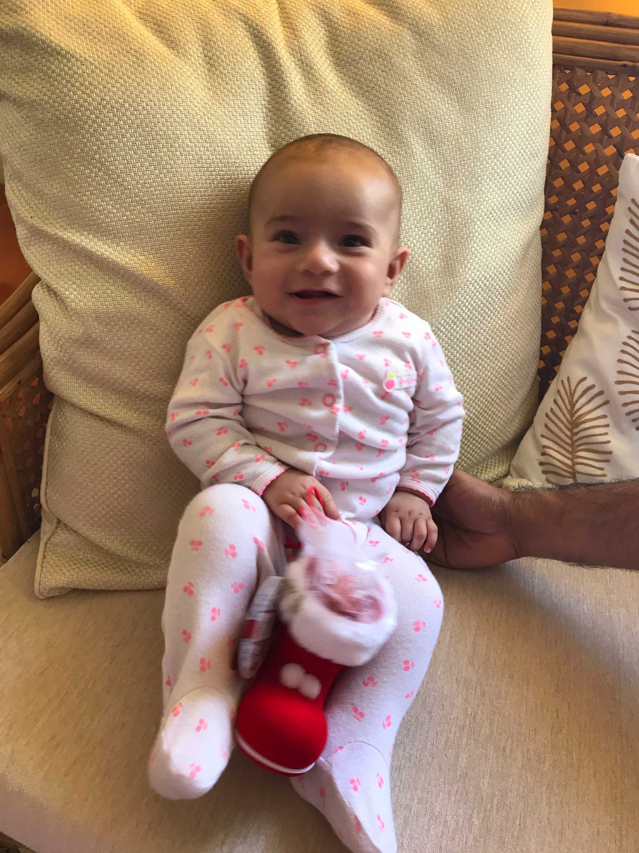 Kabir with his christmas stockings